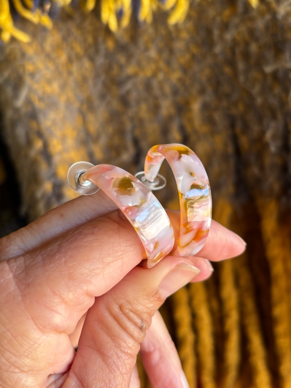 Hoop Earrings Acrylic Summer - Picture 6 of 7